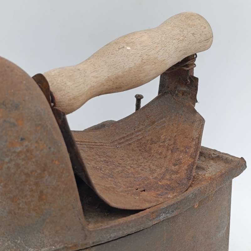 Antique Coal iron with Chimney and hand basket