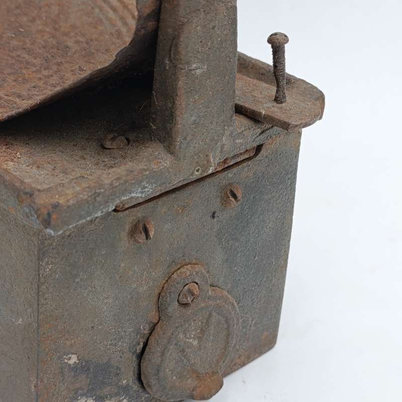 Antique Coal iron with Chimney and hand basket