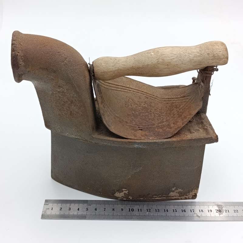 Antique Coal iron with Chimney and hand basket
