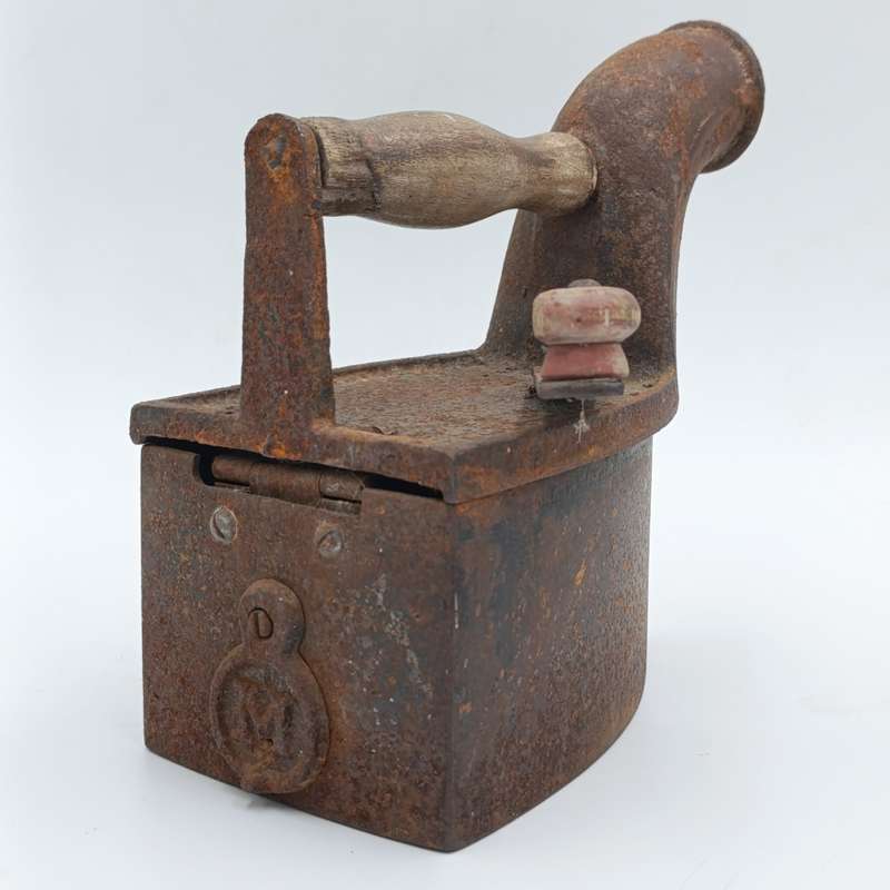 Antique Coal iron with chimney