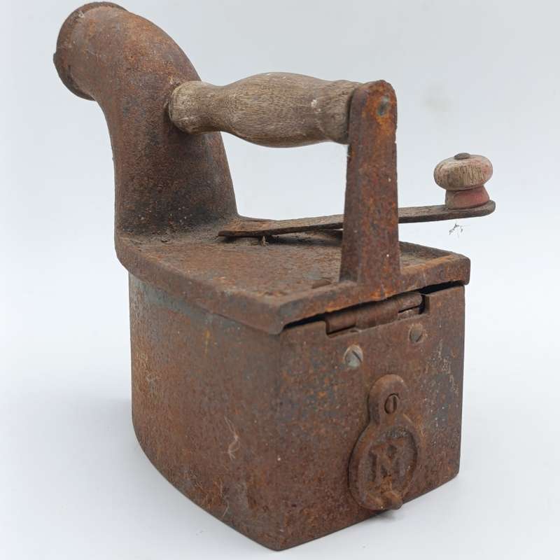 Antique Coal iron with chimney