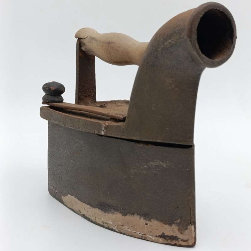 Antique Coal iron with chimney