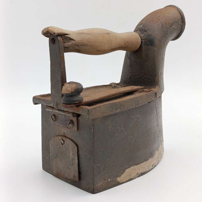 Antique Coal iron with chimney