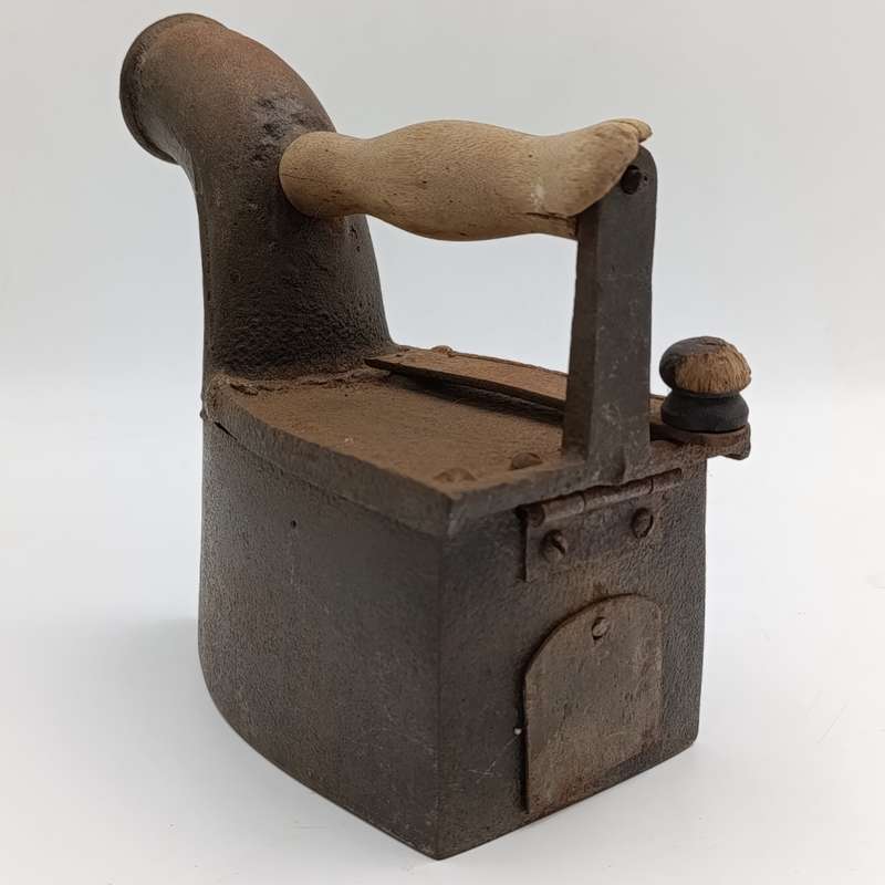 Antique Coal iron with chimney