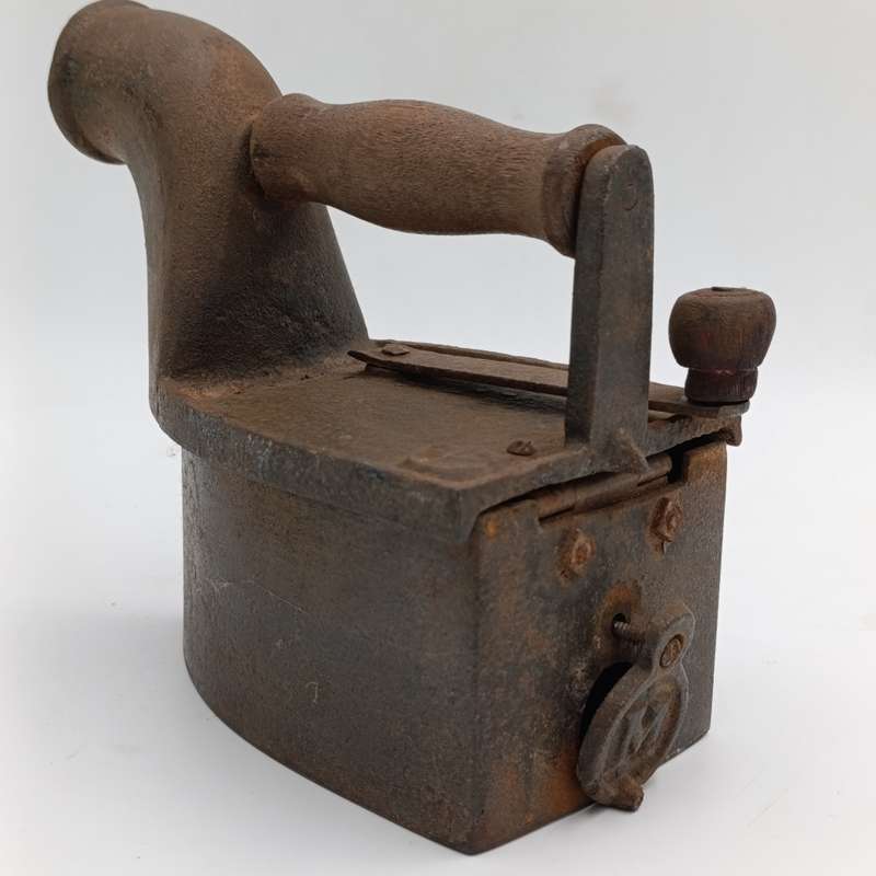 Antique Coal iron with chimney