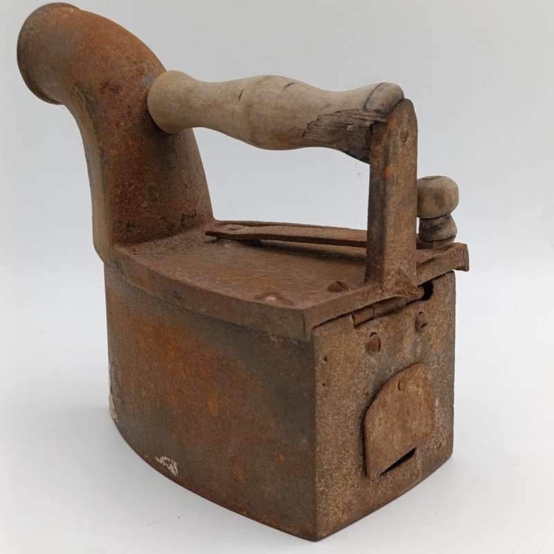 Antique Coal iron with chimney