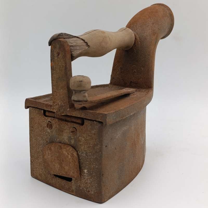 Antique Coal iron with chimney