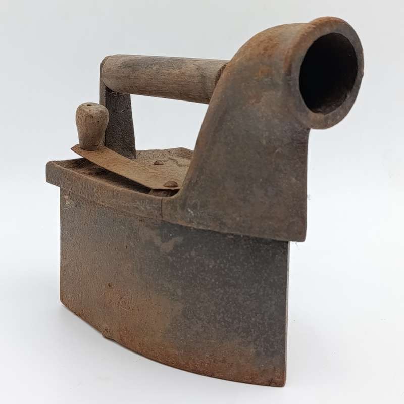 Antique Coal iron with chimney