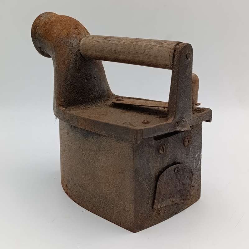 Antique Coal iron with chimney