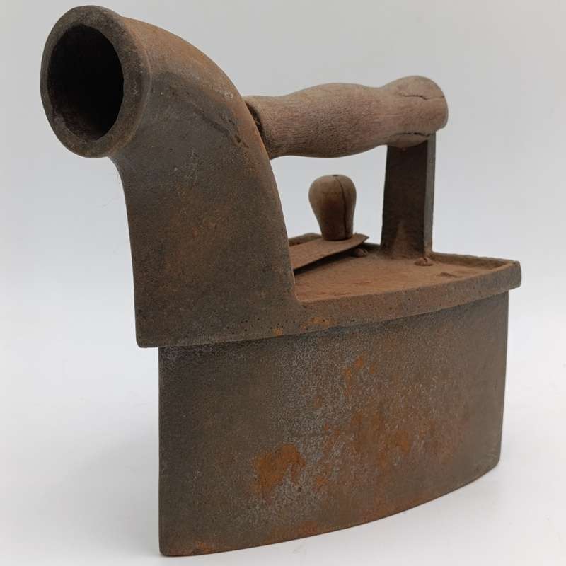 Antique Coal iron with chimney