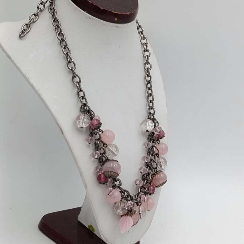 Pink Crystal beads necklace - length 46cm