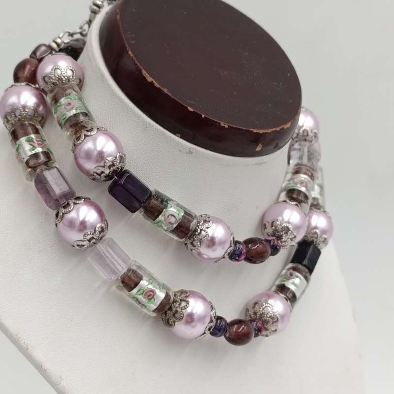 Venetian glass beads necklace - length 61cm