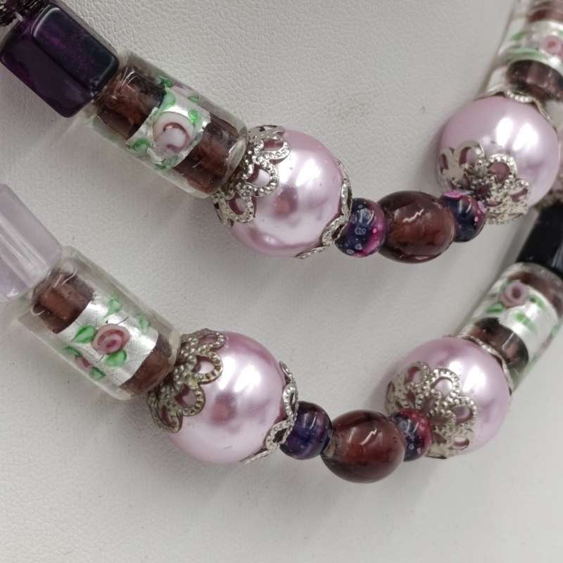 Venetian glass beads necklace - length 61cm