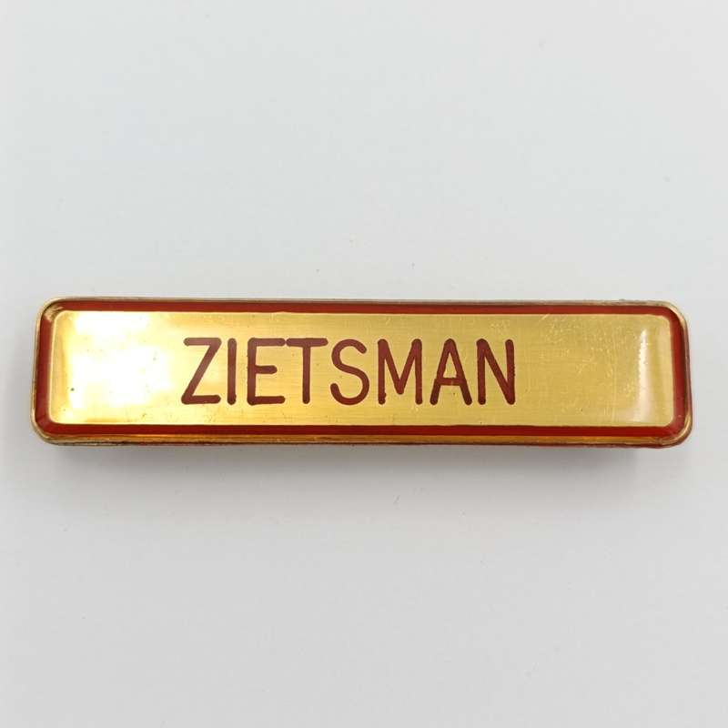 SA Army Zietsman name tag