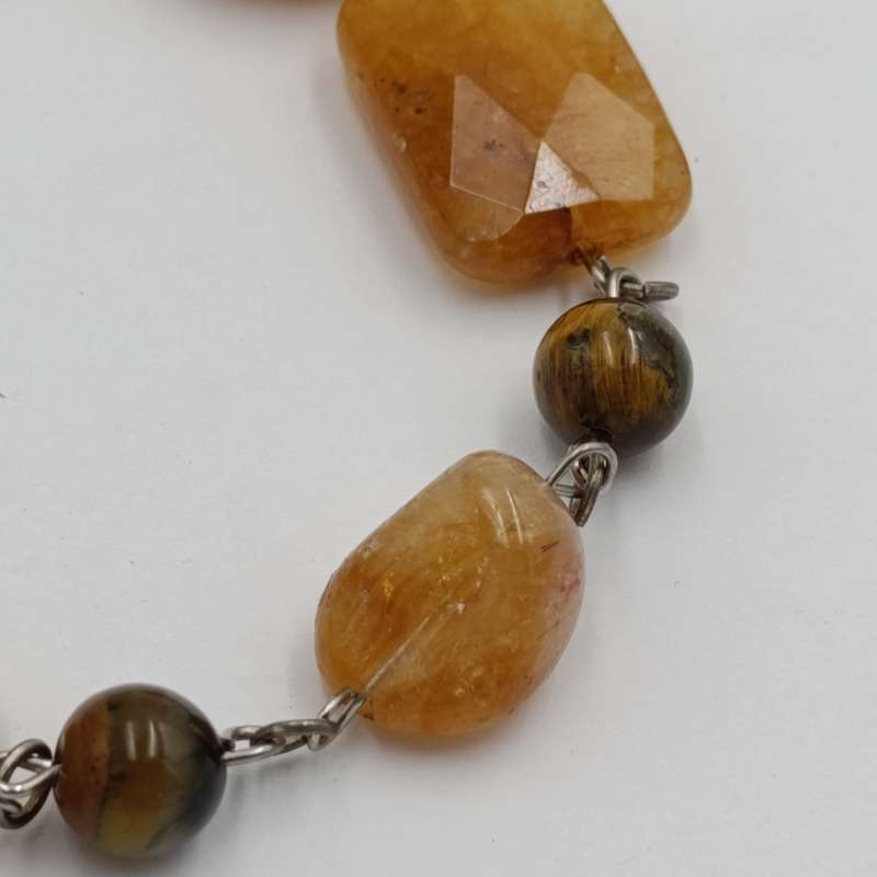 Tigers Eye and Citrine bracelet - length 22cm