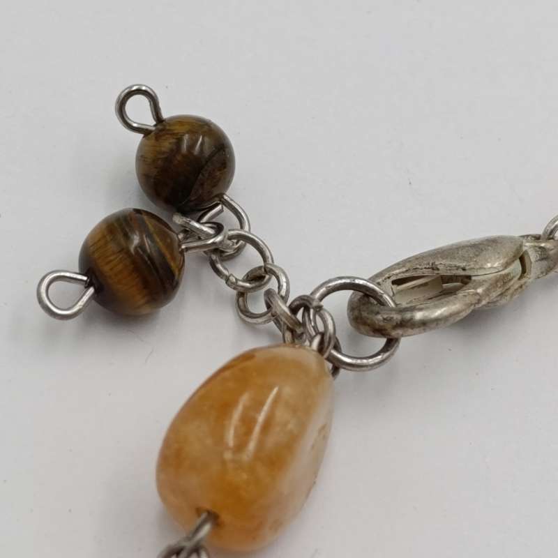 Tigers Eye and Citrine bracelet - length 22cm
