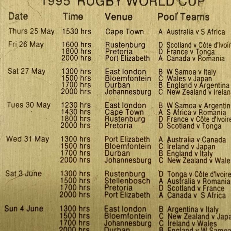 SA Airways 1995 Rugby World cup keyring