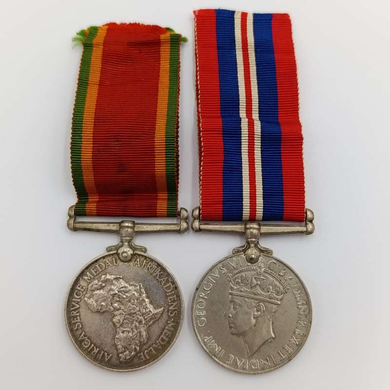 Pair of WW2 medals issued to 193159 C. Sadie - WW2 war medal and Africa service medal