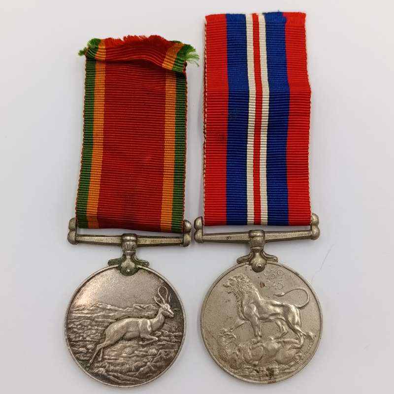 Pair of WW2 medals issued to 193159 C. Sadie - WW2 war medal and Africa service medal