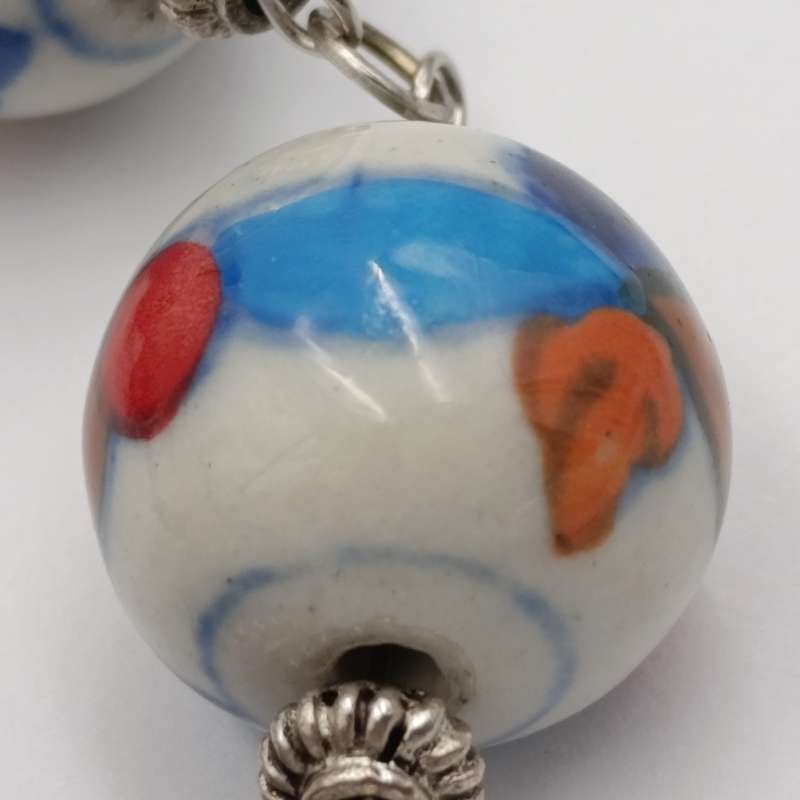 Handmade pottery beads bracelet - length 20cm