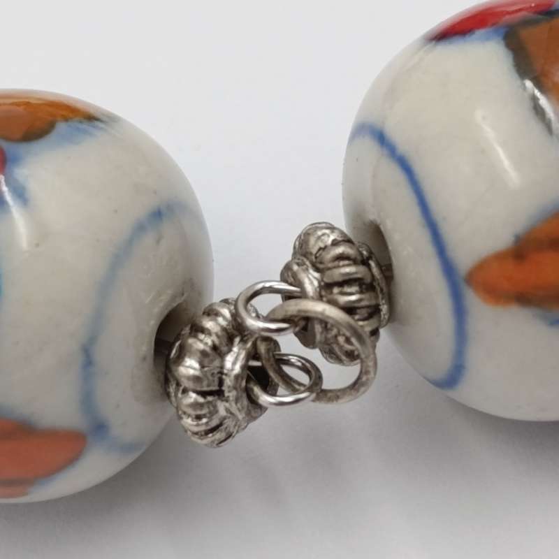 Handmade pottery beads bracelet - length 20cm