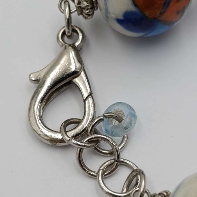 Handmade pottery beads bracelet - length 20cm