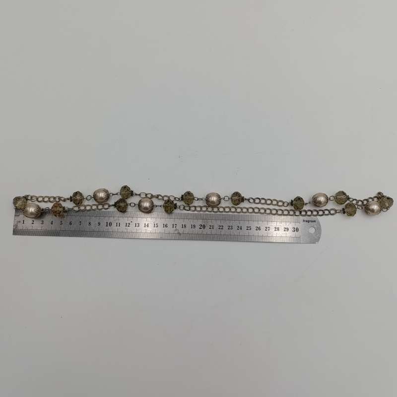 Glass Pearl and crystal necklace - length 82cm