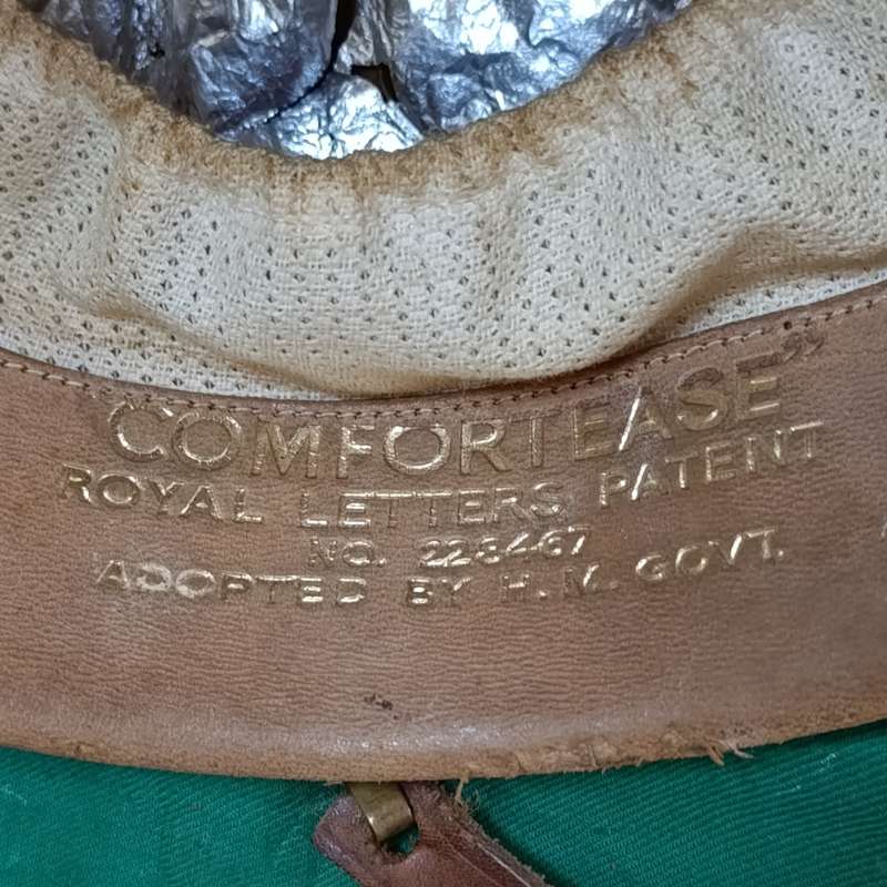 Boer War British Wolseley Pith helmet in steel tin marked W.S Howard