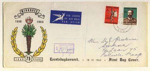 SWA - SACC 227 and 228 of 18 Oct 1965 on FDC - as per scan
