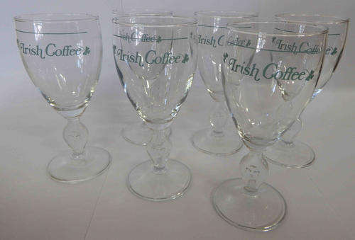 Lot of 6 Irish coffee glasses - as per photo
