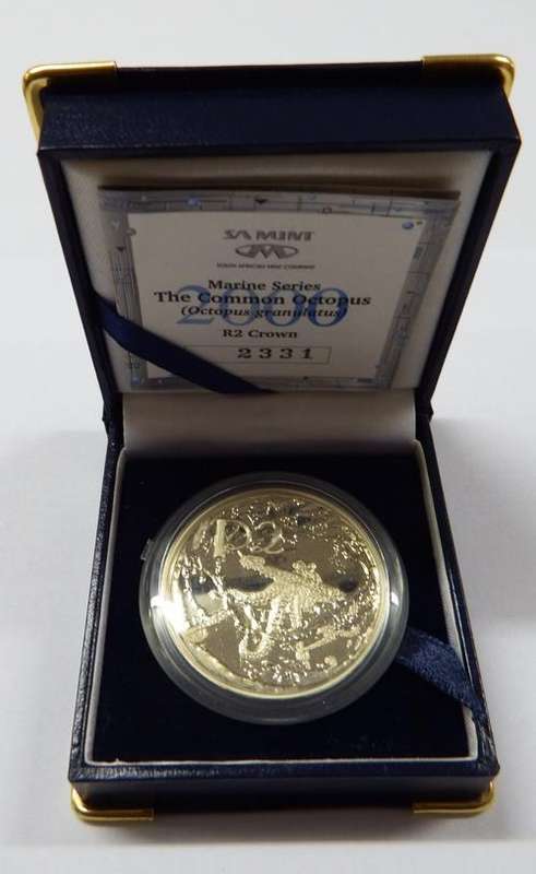 Marine Life Series The Common Octopus - Silver proof R2 - 2000 - as per photo
