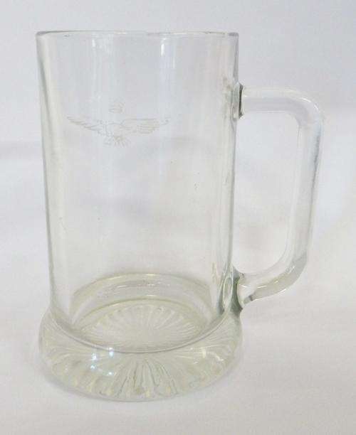 Glass mug with RAF emblem with Kings Crown @ Crazy R1 Start