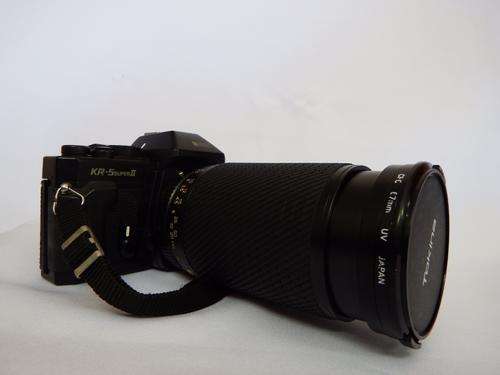 Ricoh KR-5 super II body with Tokina 60 - 300mm Zoom lens - as per photo