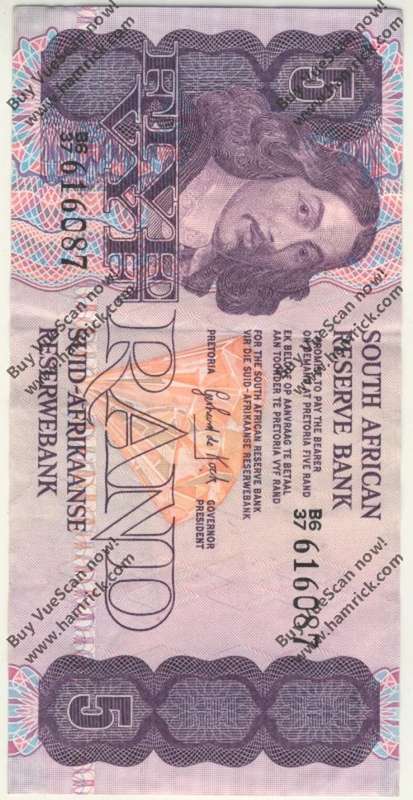 GPC de Kock banknote R5 third issue excellent condition - as per scan