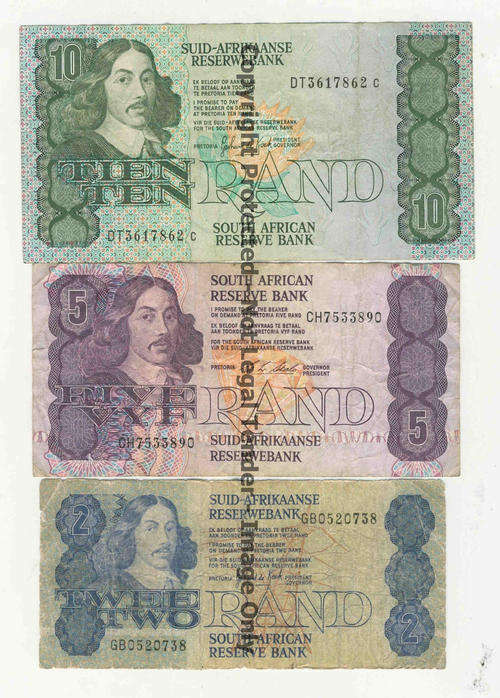 Lot of 3 decent old SA banknotes - @ CRAZY R1 start