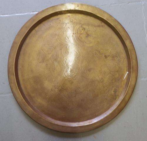 Vintage Irish Brass picnic table top - 55 x 55cm - as per photo