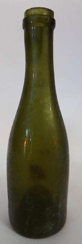 Unusual antique Green bottle with very deep base - crack in top - reduced with 50%