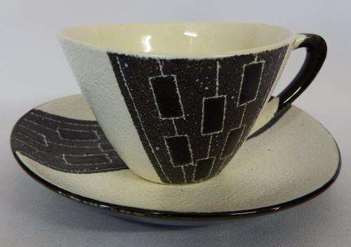 Art Deco Black and White cup and saucer - as per photo