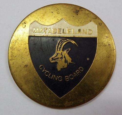 Rare Matabeleland Cycling Board medallion - as per photo