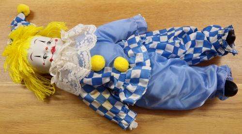 Porcelain Clown with Blue outfit - 32cm - as per photo