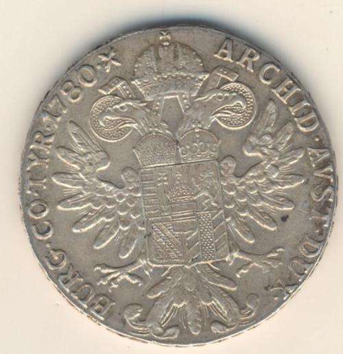 1780 Maria Theresia Thaler Vienna mintmark