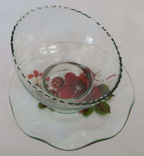 Unusual Glass cup and saucer - as per photo
