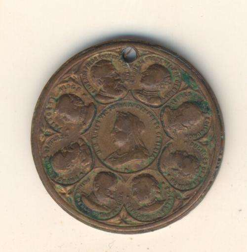 Queen Victoria and Empress of India miniature medallion - as per scan