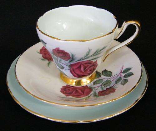 DELPHINE Bone China - turquoise trio - as per photo