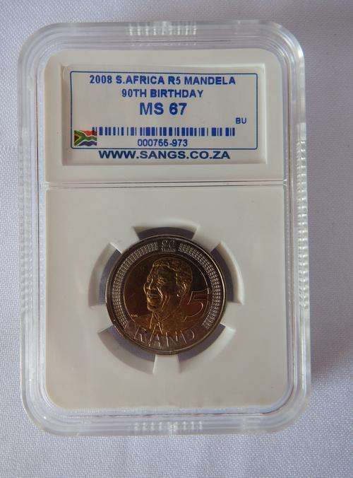 Nelson Mandela birthday 2008 graded MS 67 bySANGS - as per photo