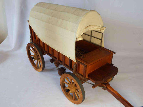Vintage handmade wooden Ox wagon - as per photo