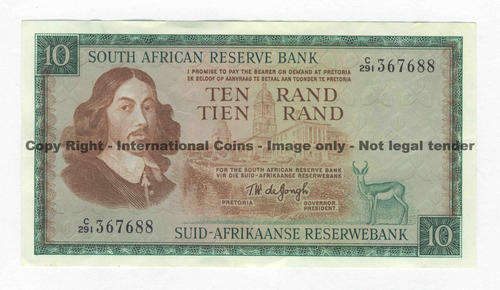TW de Jongh R10 third issue - R10 note UNC with paperclip dent - as per scan