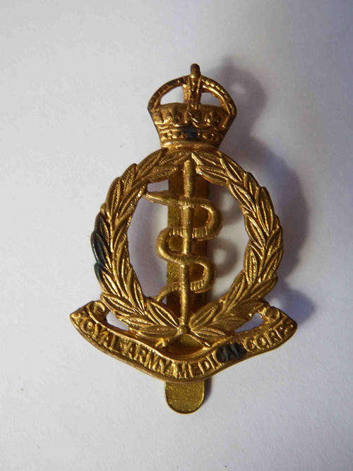 Royal army medical Corps cap badge with slide - as per photo