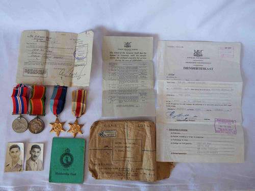 WW2 Medal Set - Issued to C166292 A.H. van Wyk of Cape Corps - as per photo