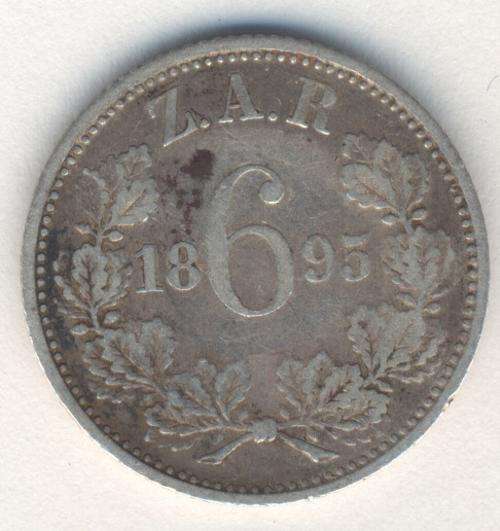 1895 ZAR Kruger 6d sixpence - VF - as per photo